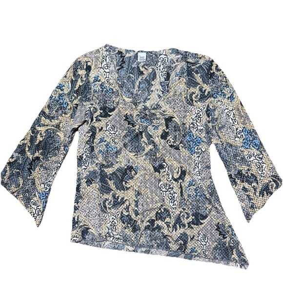 Y2K Teenie Weenie Whimsical Top Sparkle Asymmetrical Hippie 90s 2000s - Picture 2 of 5